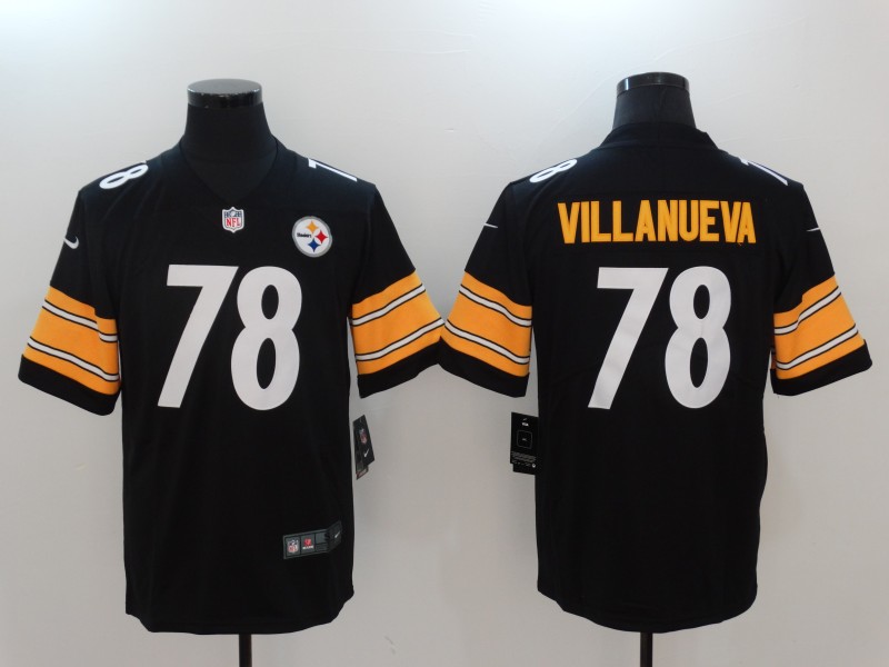 Men Pittsburgh Steelers 78 Villanueva Black Nike Vapor Untouchable Limited NFL Jerseys